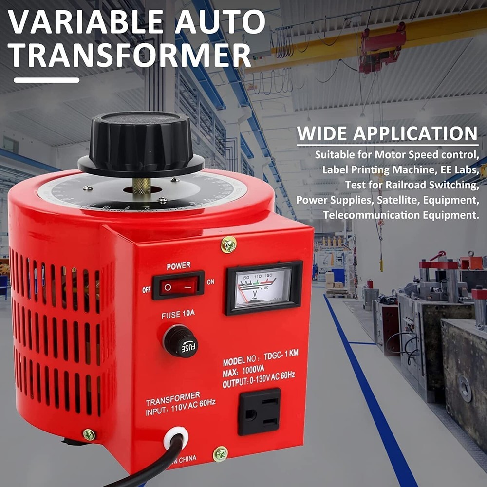YaeCCC 10Amp Variac Variable Transformer Auto Voltage Converter Regulator 0-130V