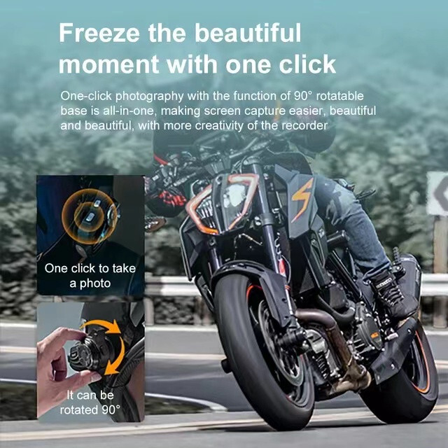 Helmet Intercom Bluetooth Headset Moto Comunication with 2K Camera Recorder