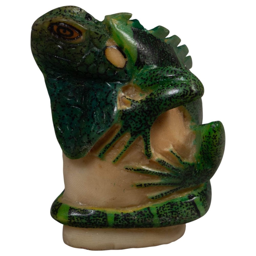 Green Iguana Lizard Tagua Carving