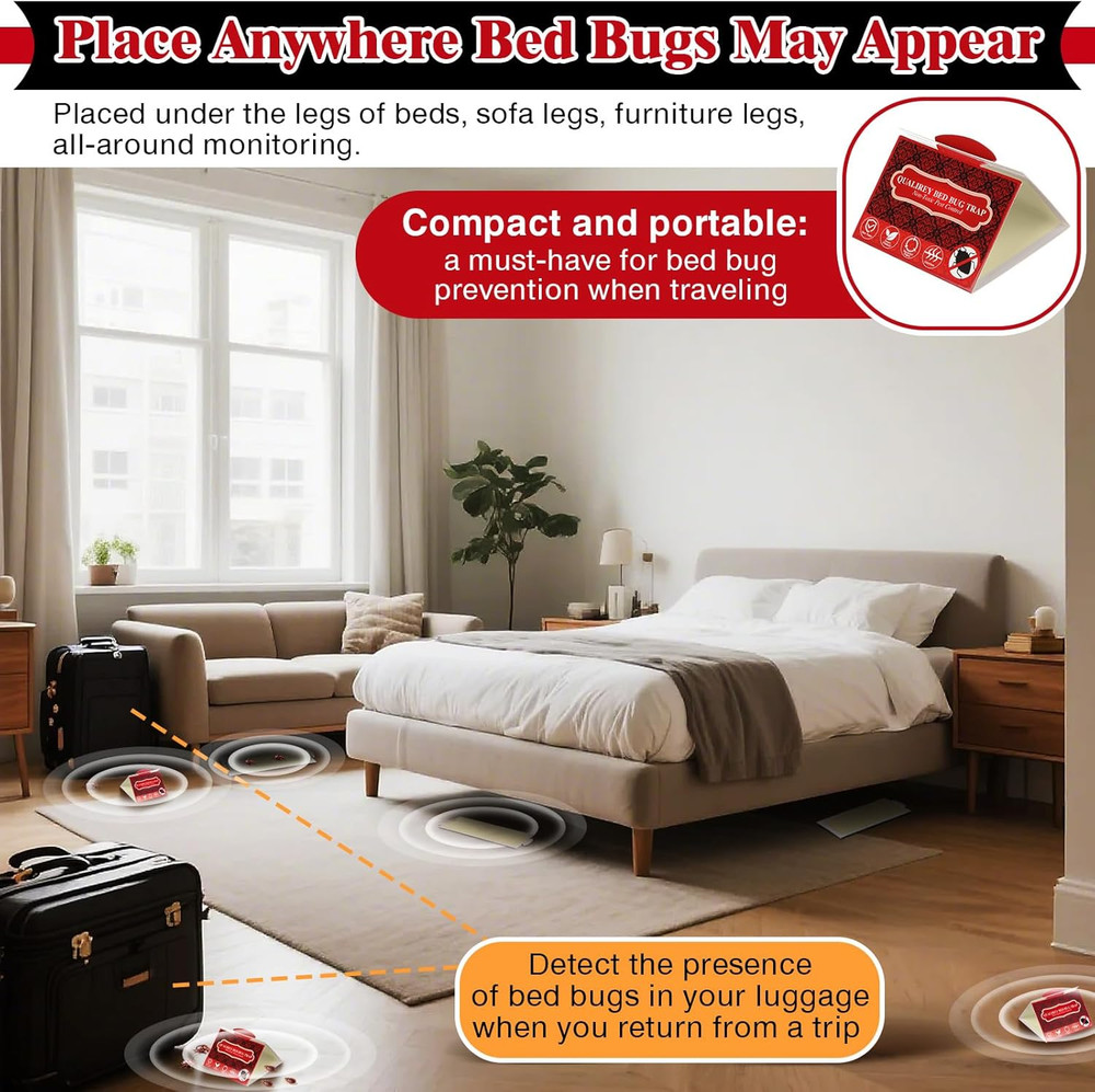 24 Pack Bed Bug Traps, Non Toxic Bedbug Detector for Bed Legs, Bedbug Intercepto