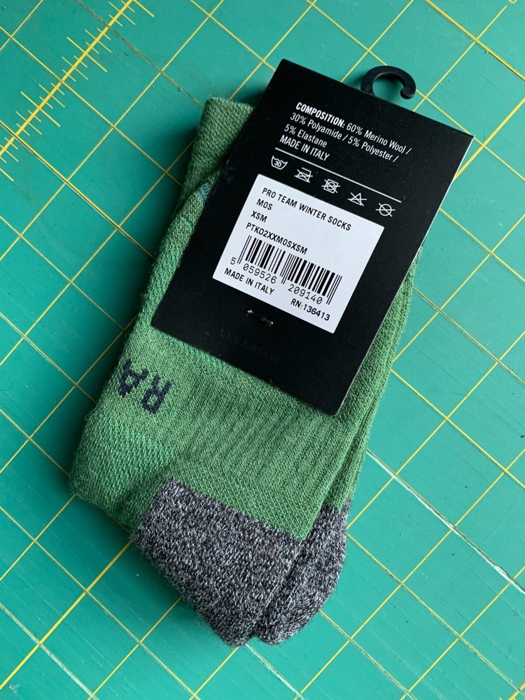 RAPHA Pro Team Winter Socks Green Size XS NWT