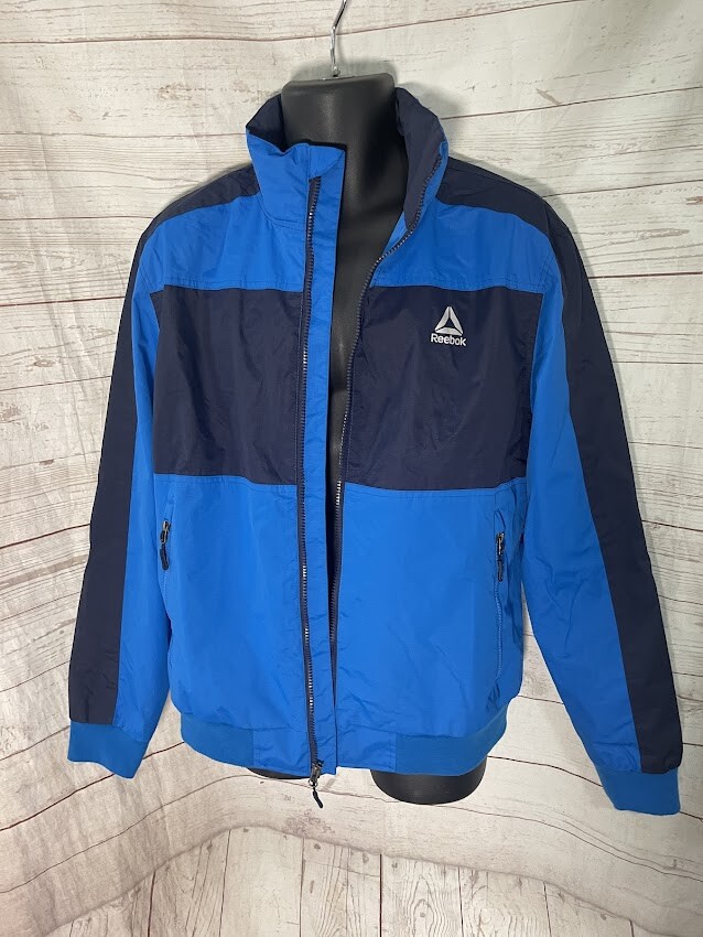 Reebok Men's Active Jacket Blue Full Zip Size L Large