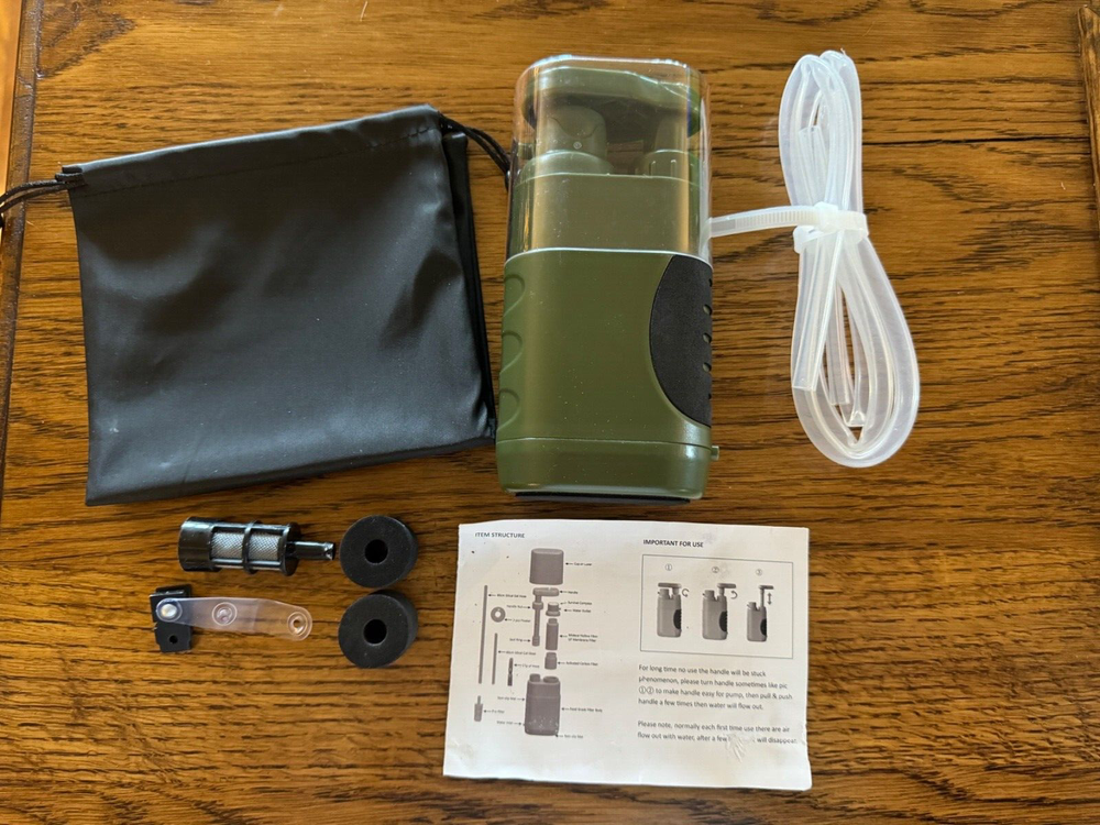 Hiker Microfilter Portable Drinking Pump Water Filter System. Camping-Hunting…