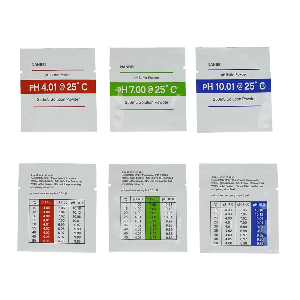 15 Pack pH Meter Calibration Buffer Powder - pH 4.01, 7.00, 10.01