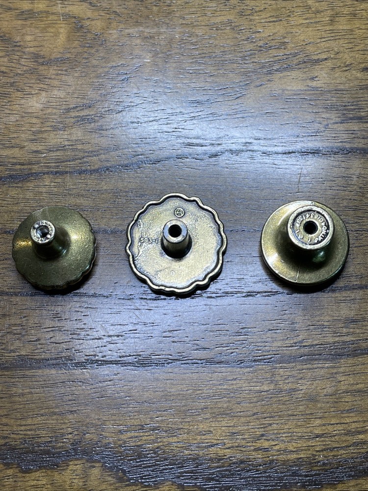 (3) Vtg Ornate MCM Amerock Brass Drawer Knobs Pulls Mixed Lot
