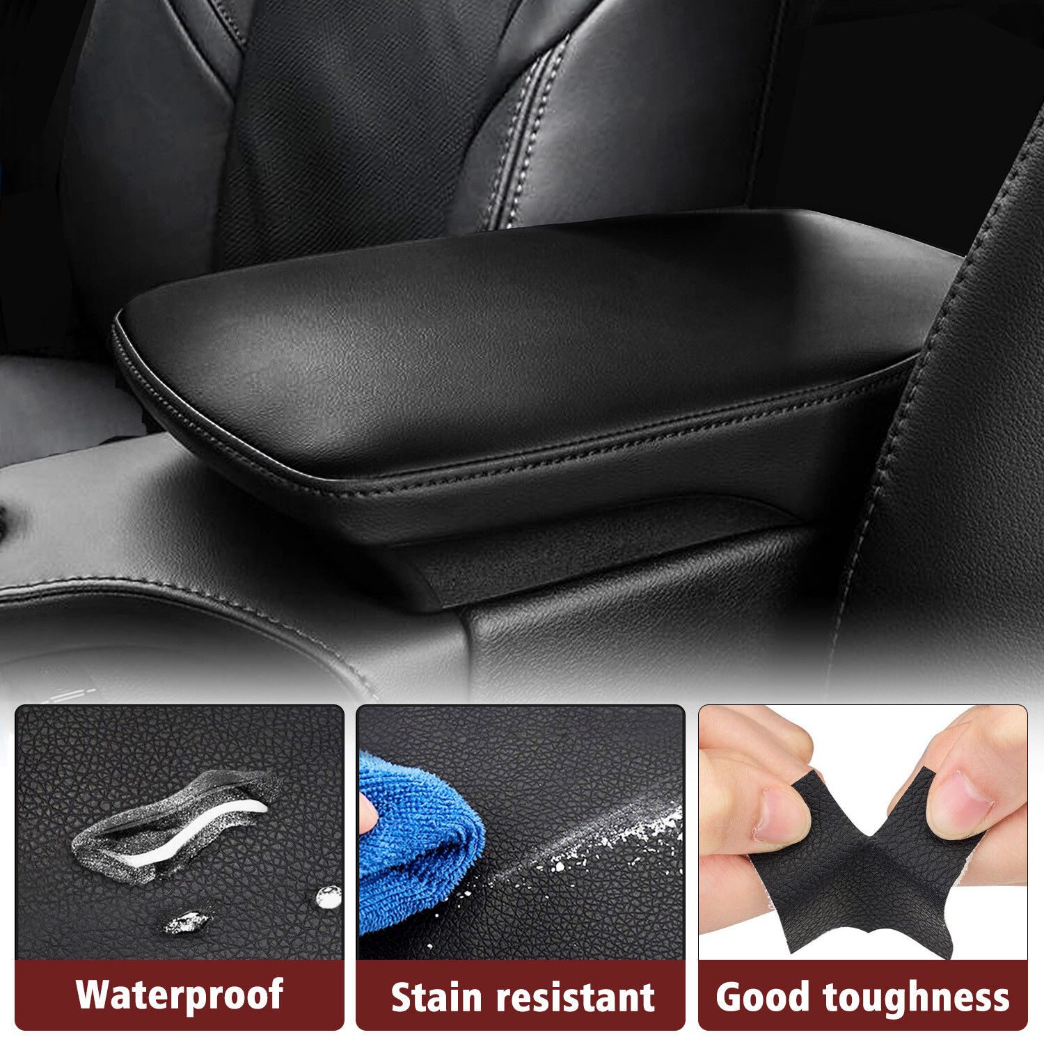 Fits 2013-2018 Toyota Avalon Console Lid Armrest & Door Panel Cover Trim Black