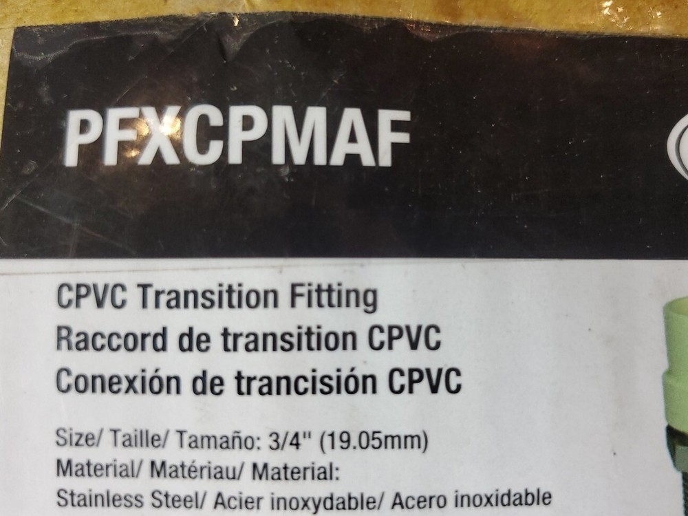 PROFLO PFXCPMAF 3/4" CPVC Transition Fitting Stainless Steel