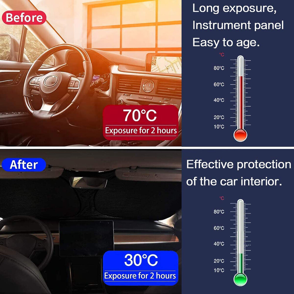 Foldable Car Front Rear Windshield Window Sun Shade Shield Cover Visor UV Block