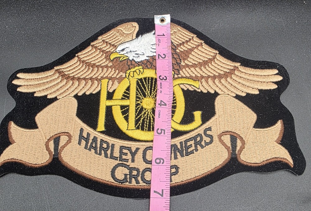 Vintage Harley Davidson Owners Group HOG Bronze Eagle Patch 10.75" W
