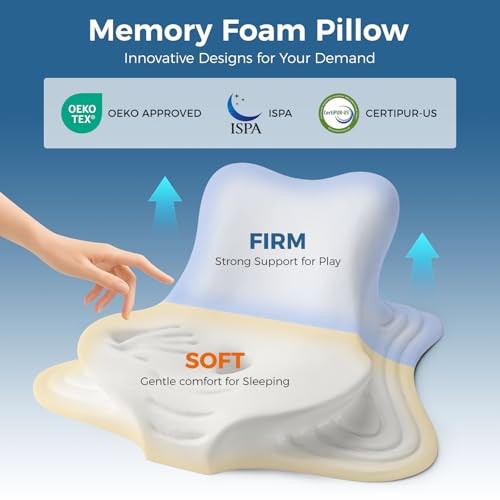 Reading Pillow for Bed, Leaning, Lying and Prone, Ergonomic Memory Foam Grey