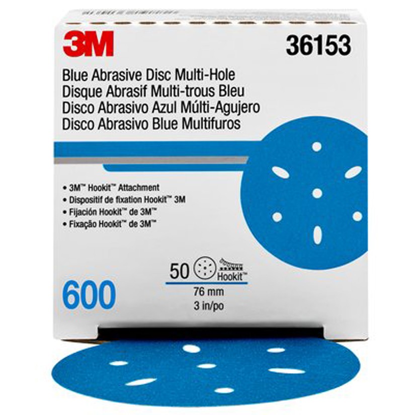 3M 36153 Multi-Hole Hook & Loop 600 Grit 3 in. Sanding Disc (50/Pack)