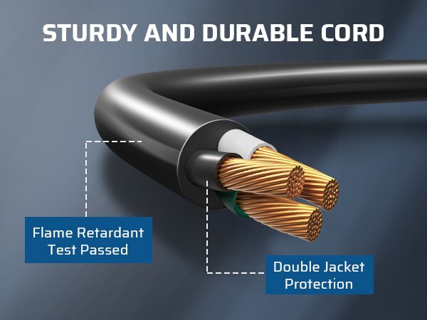 DEWENWILS Outdoor Extension Cord 15 FT, 3 Prong Indoor Outdoor 16/3 SJTW, 1 Pack