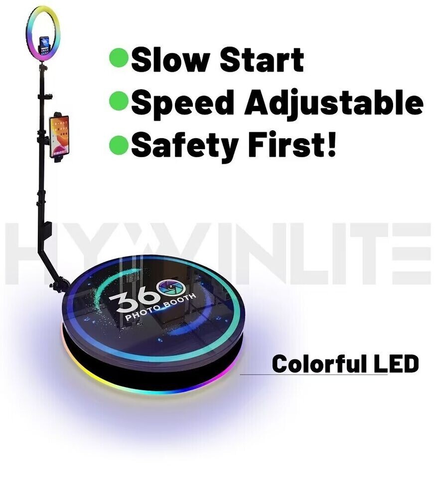 360 photo, video booth automatic, 60cm-68cm-80cm-100cm adjustable Rotating booth