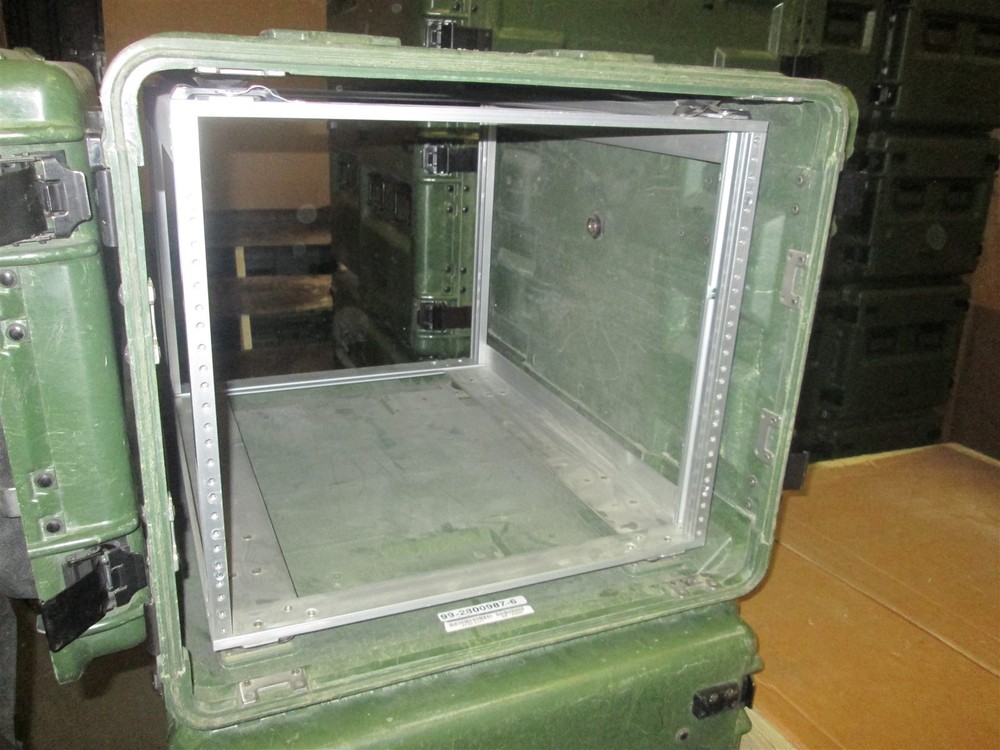 Rackmount 09U x24 Slide Out General Dynamics Composite Shock Mount Rack Case B