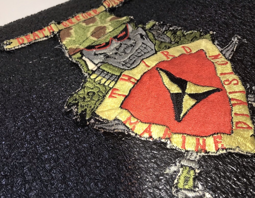 THIRD MARINE DIV., DEATH BEFORE DISHONOR, VINTAGE EMBROIDERED BACK PATCH!