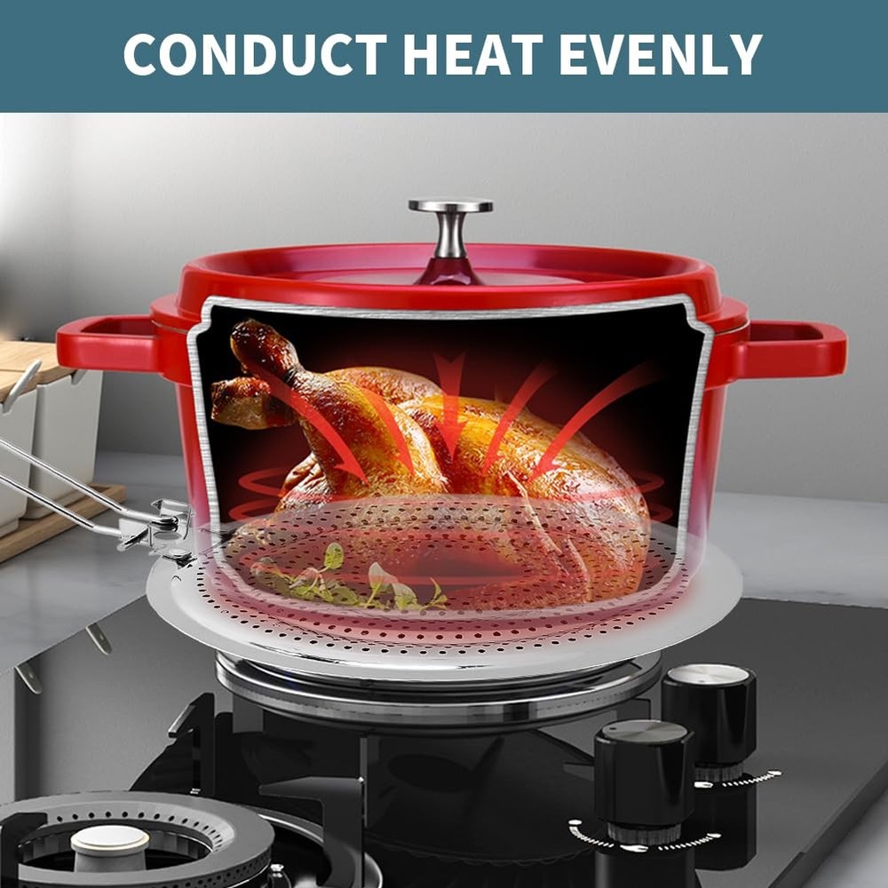 Heat Diffuser, Stainless Steel Induction Adapter Plate with Foldable Handle C...