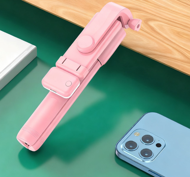 Pink Selfie Stick Tripod with Bluetooth Remote Extendable for iPhone Android US