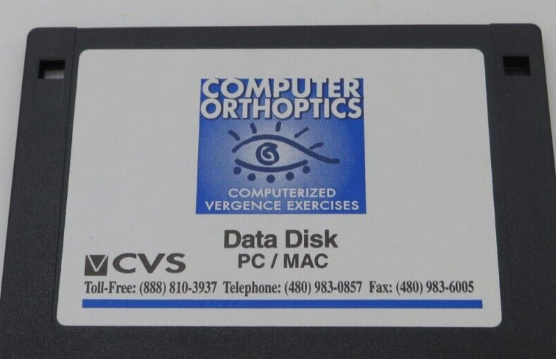 Computer Orthoptics Computerized Vergence Exercises - Data Disk PC/MAC 3.5" Disk