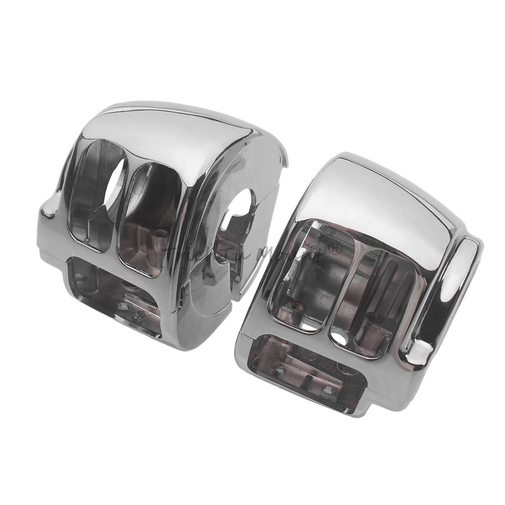 Chrome Handlebar Control Switch Housing Cover Kits For Harley Softail Heritage