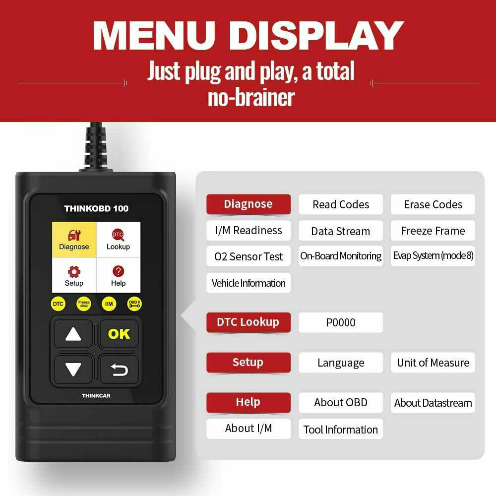 ThinkOBD 100 OBD2 Scanner Car Engine Fault Code Reader Diagnostic Scan Tool