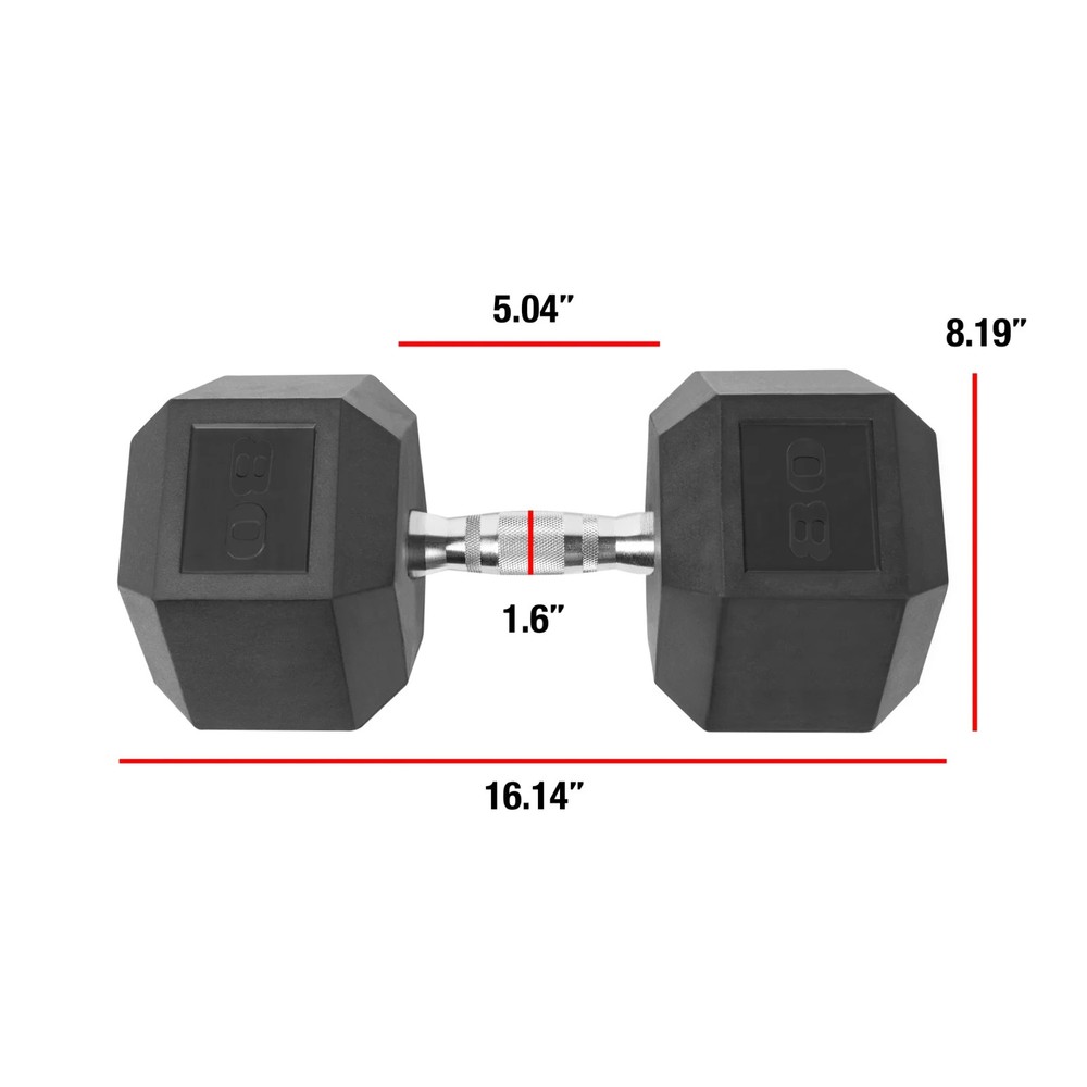 CAP Barbell, 80lb Coated Hex Dumbbell, Single