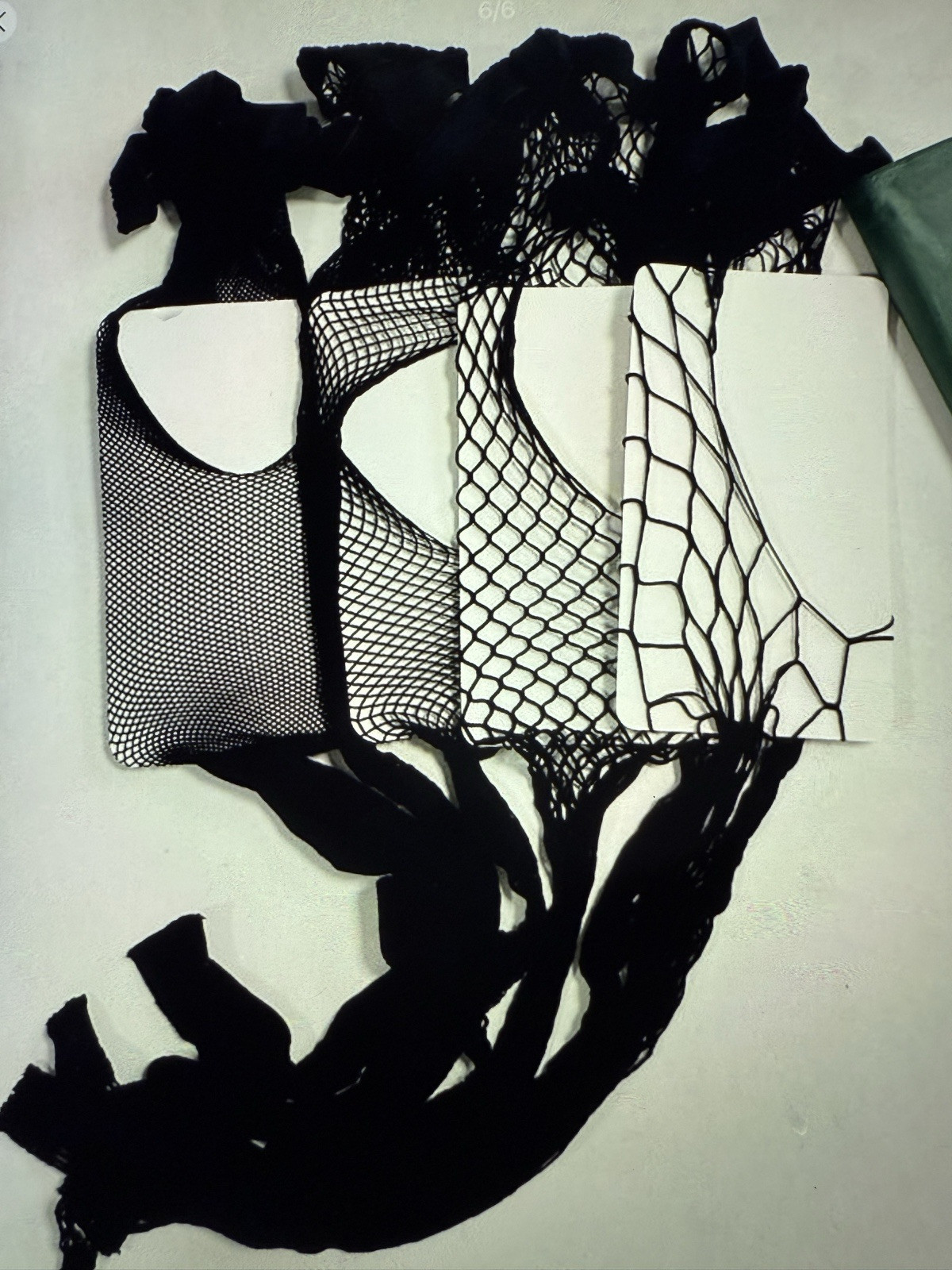 4 Pack 1 of each style Black Womens Fishnet Stockings -1T