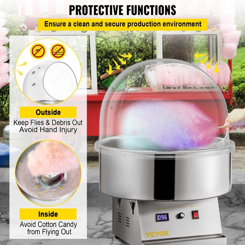Durable 20.5in Transparent Bubble Shield for Sugar Cone Machine