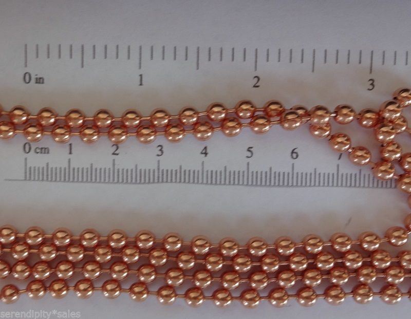 COPPER BALL CHAIN Necklaces 4.5mm ~3/16" round bead #10 Choose length + Quantity