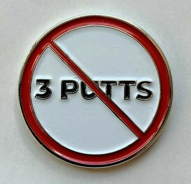 New No 3 Putts Golf Ball Marker