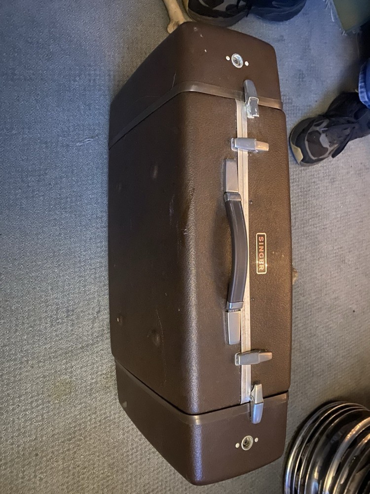 Old Vintage Singer, Record Player, Speaker Combo Suitcase