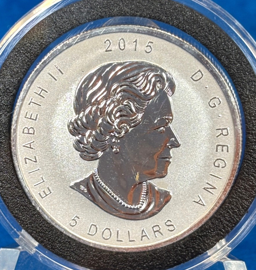 2015 Canada $5 Silver Maple Leaf 1 Oz. Reverse Proof E=MC2 Privy