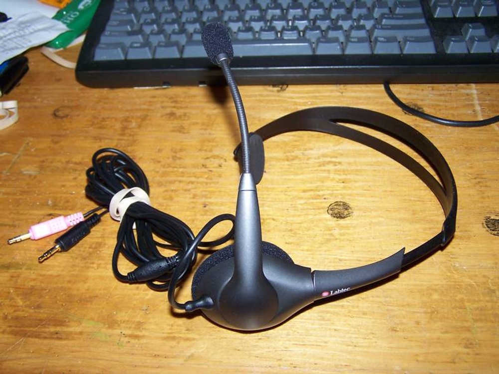 lab tec headset boom microphone mono 331 skype computer