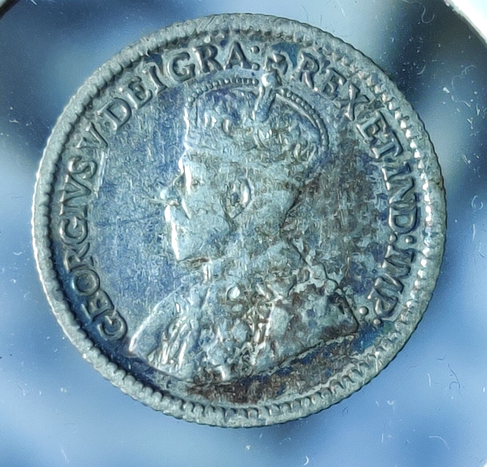 CANADA 5 Cents Silver 1914 George V
