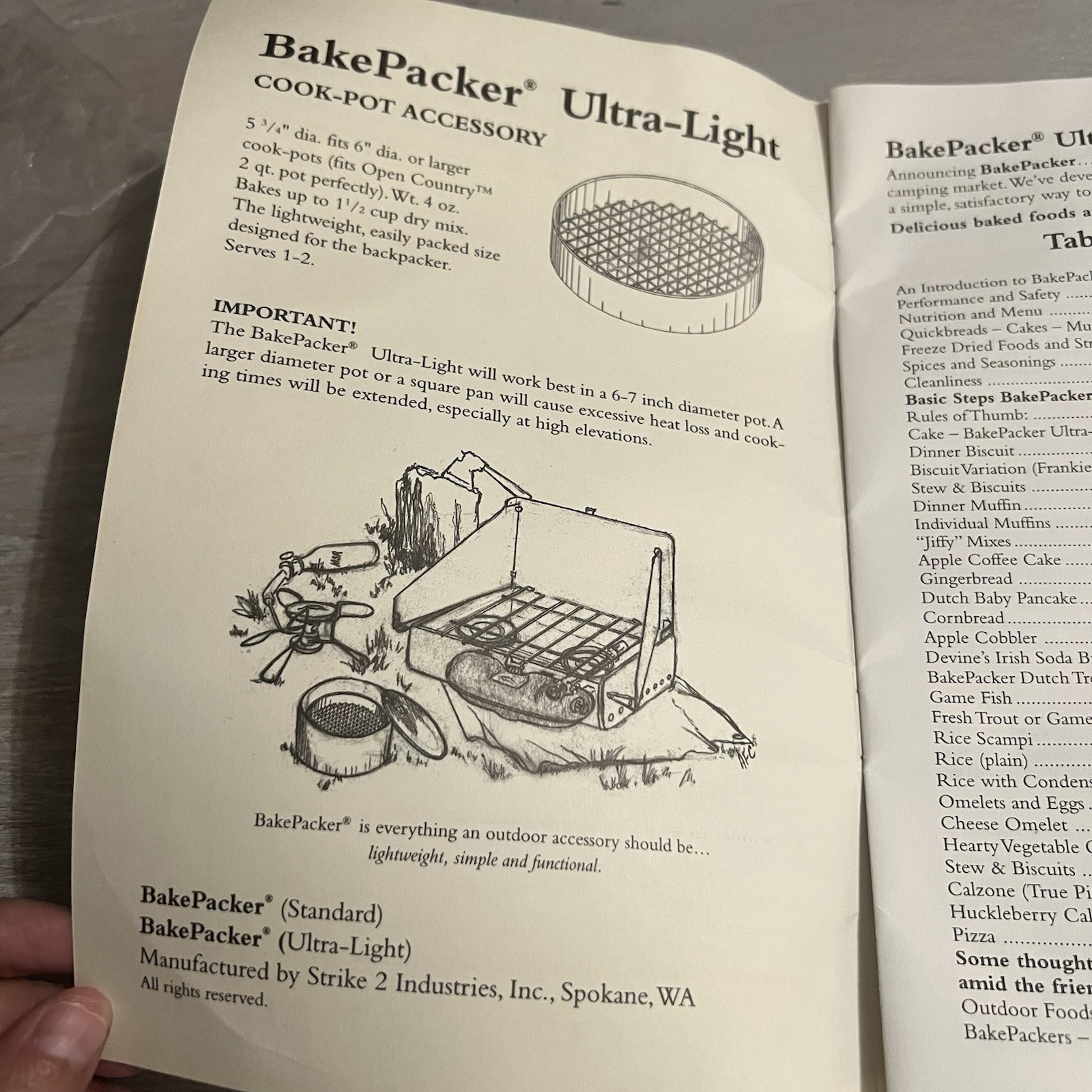 Vintage Bakepacker Ultra-Light Backpacking Camping Oven Portable Cooking Baking