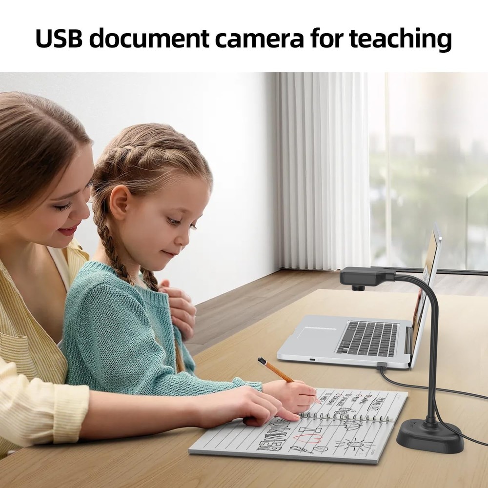 Document Camera for Teachers and Classroom, Gawervan USB Webcam/Doc Camera Built