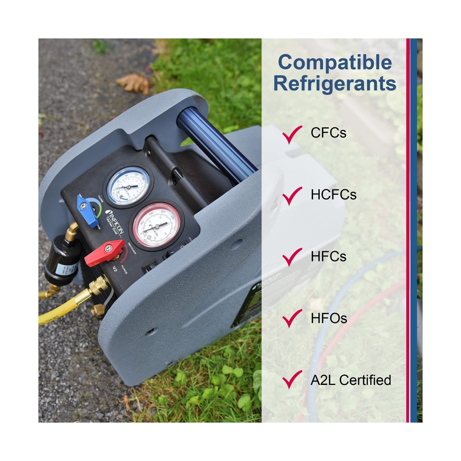 Inficon Vortex Dual, Refrigerant Recovery Machine, 714-202-G1