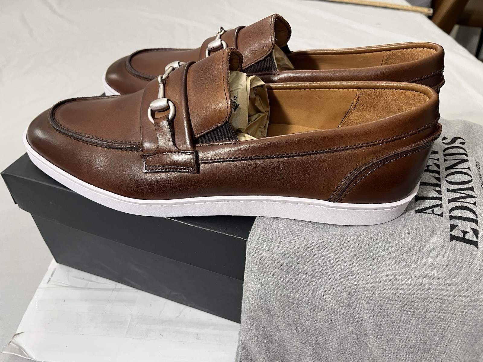 Allen Edmonds "RANDOLPH" BIT Penny Loafer Dress Sneakers 9.5 D Mahogany NWB $300