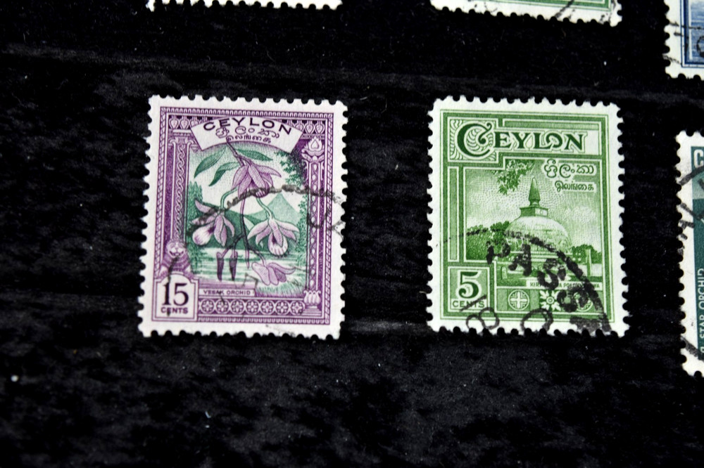 CEYLON 1935-1948 5 DIFFERENT USED
