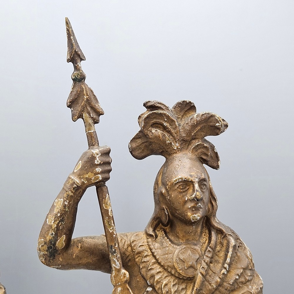 Pair Native American Warrior Bookends