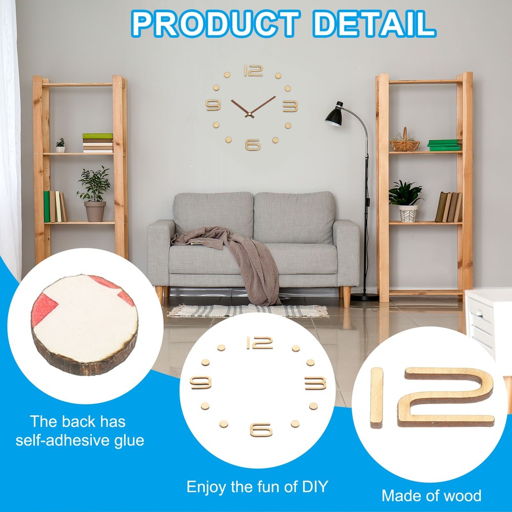 Wooden Clock Numbers Kit,for Clock Replacement, Arabic Numerals