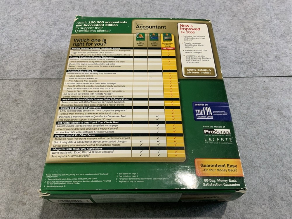 QuickBooks 2006 Accountant Premier Edition Big Box W/ Manuals & Key Code PC