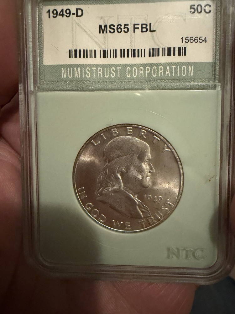 1949 D Franklin Half Dollar MS65 FBL