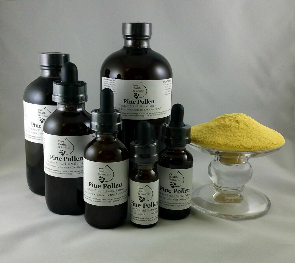 Pine Pollen Tincture, Extract, Wildcrafted Highest Quality & Strength Mult Sizes