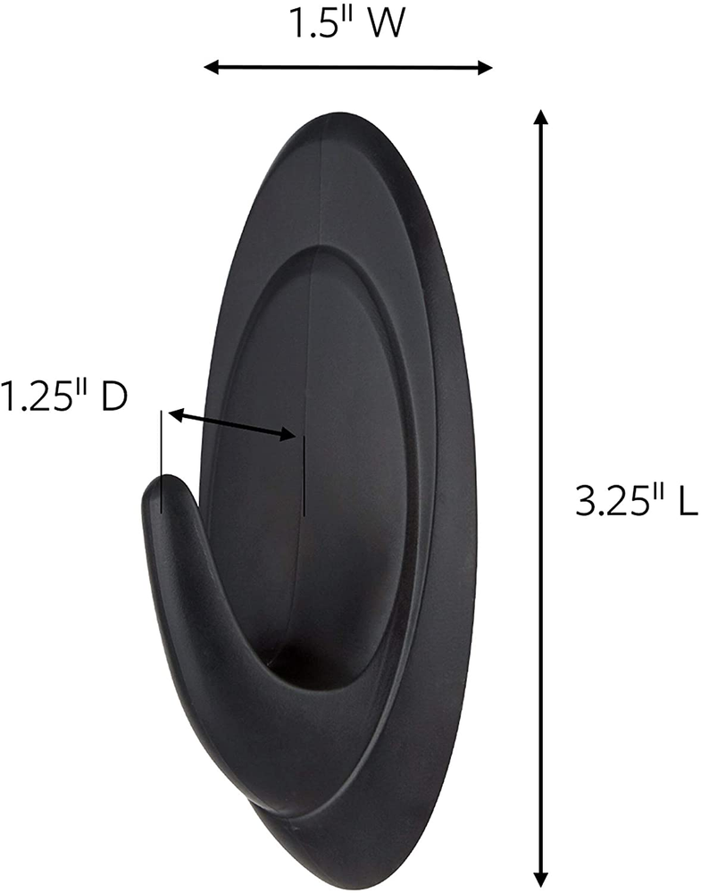 Command Outdoor Medium Terrace Hooks Black 3 lb Capacity Water-Resistant Stri...