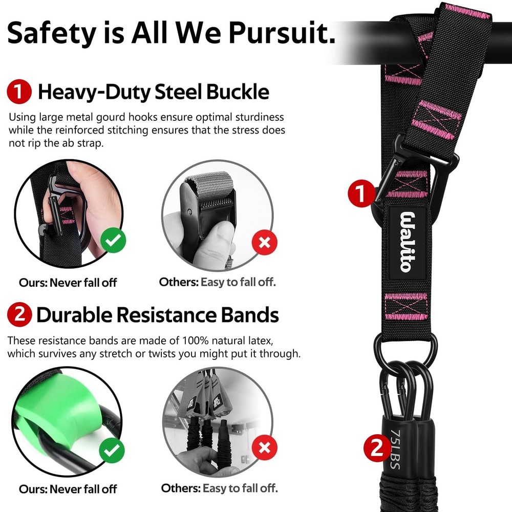Pull Up Assistance Bands Set, Heavy Duty Adjustable Pull Up Assist Band with ...