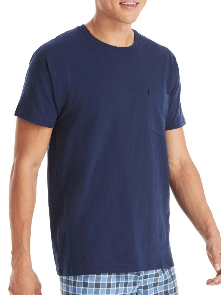 Hanes 6-Pack Pocket Tee Men's T-Shirt Soft and Breathable Assorted