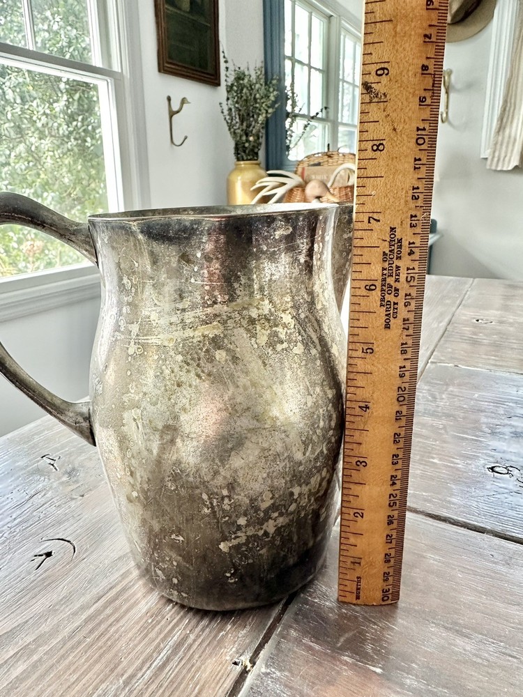 Vintage Silver Plate Water Pitcher, one dent