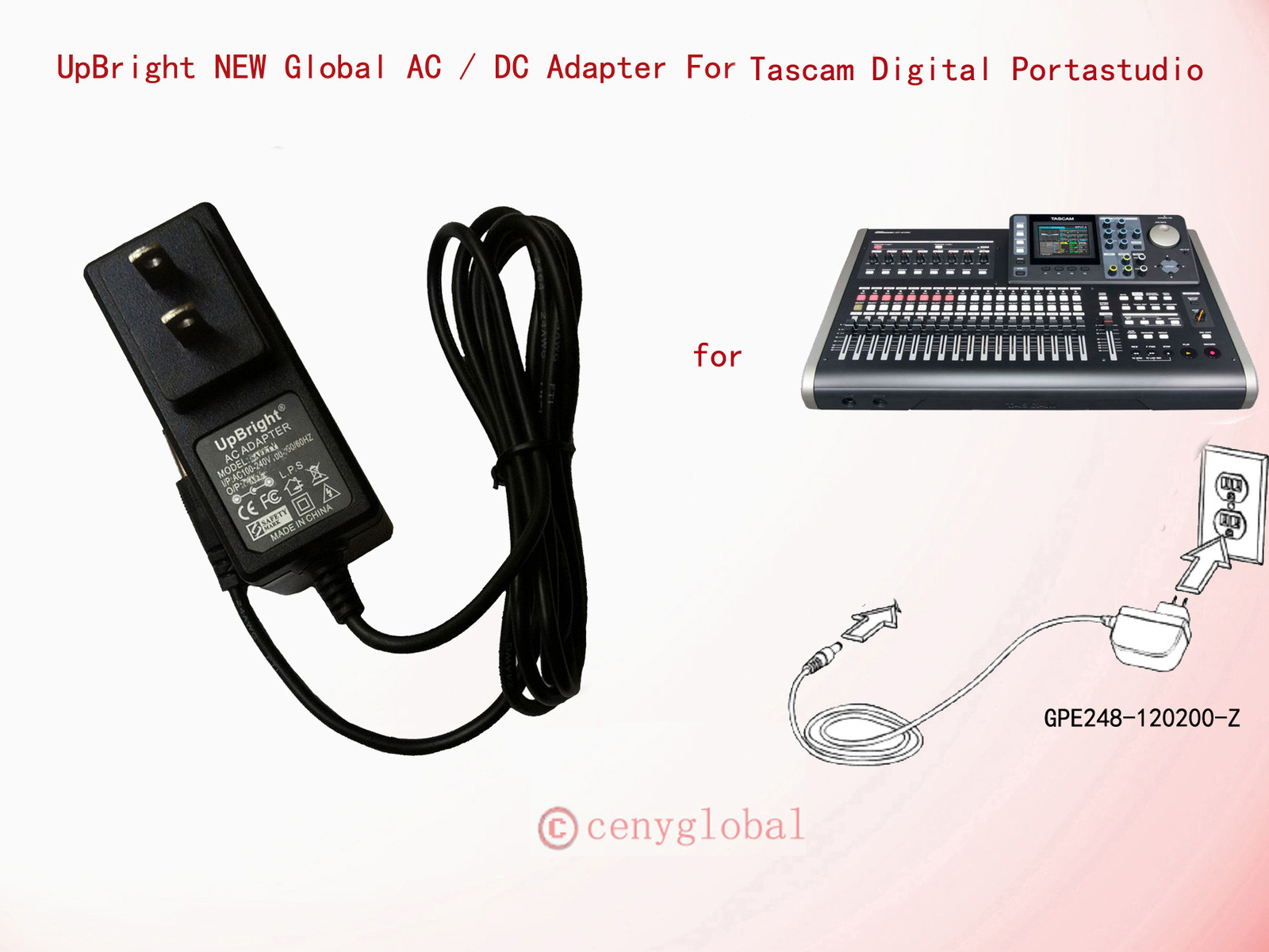 Global AC / DC Adapter For Tascam DP-24 DP-24SD Digital Portastudio Power Supply