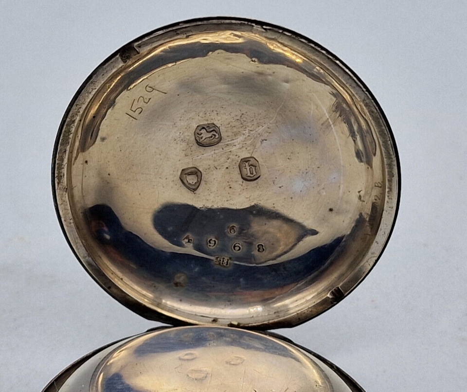 ANTIQUE 4968 SOLID SILVER POCKET WATCH 47 MM. / T081