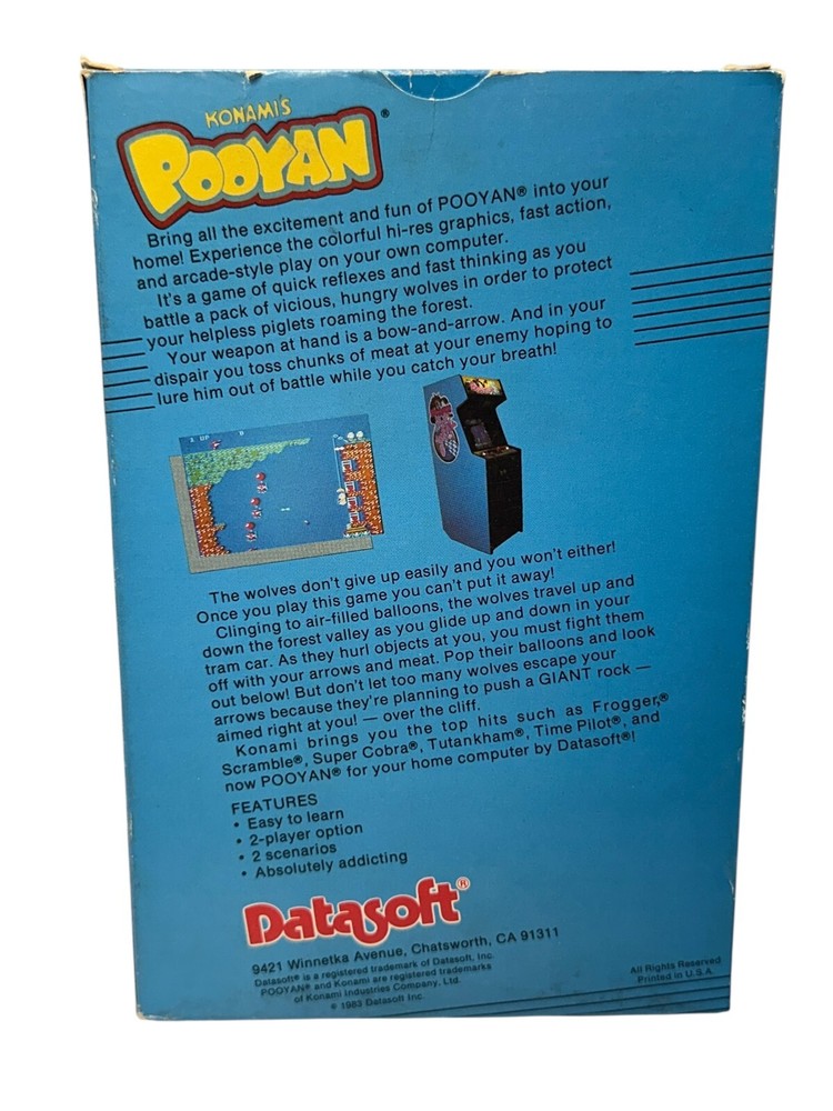 Big Box Software DataSoft Konami Pooyan (64K Tape) (Commodore 64)